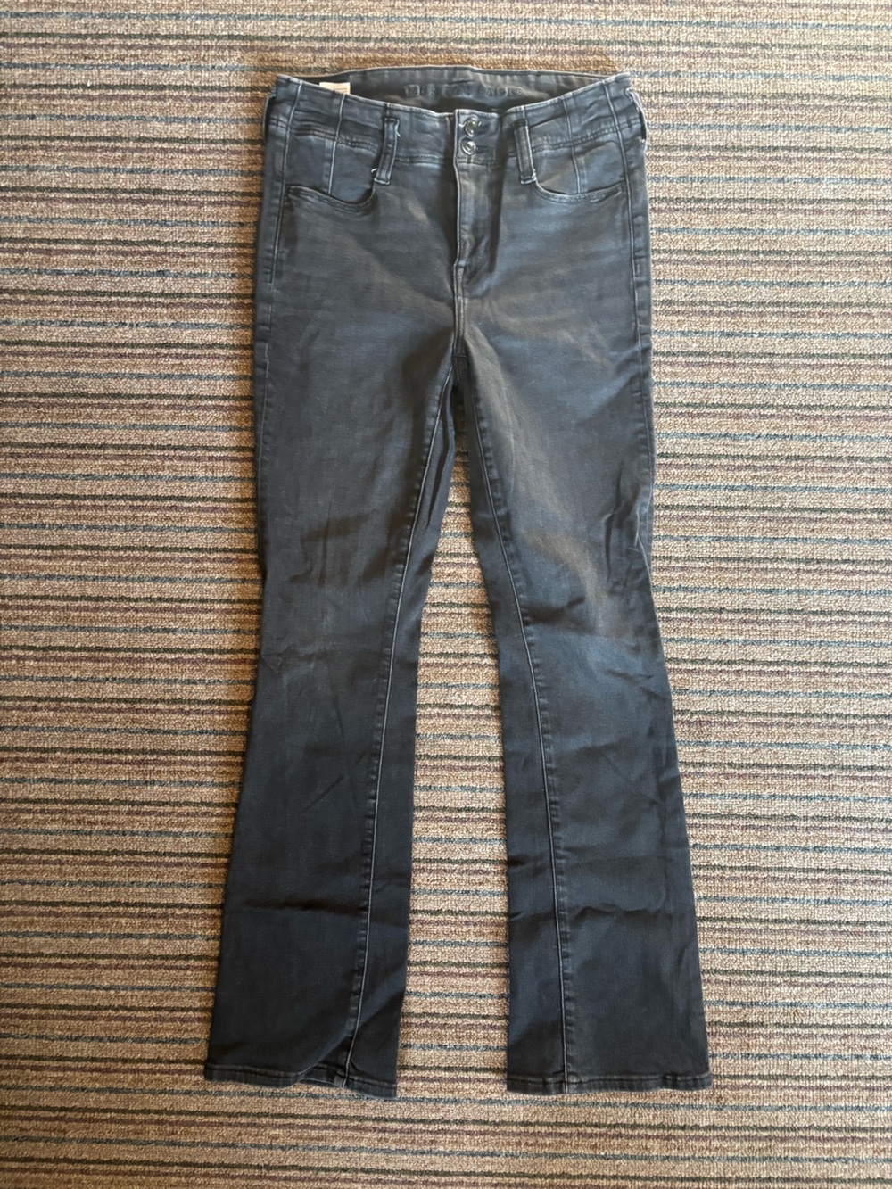 American Eagle Women's Black Stretch High Rise Skinny Kick Jeans